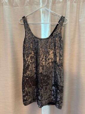 Rebecca Taylor Silver Sequin Dress- Size 6